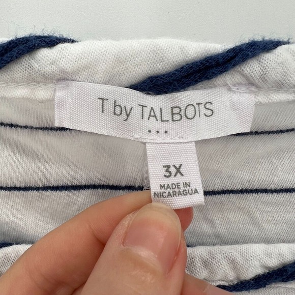 T by Talbots Striped Short Sleeve Shirts Casual Top White Plus Size 3X *Lot of 2 - Picture 10 of 14